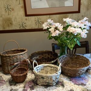 FIVE Beautiful handwoven BASKETS